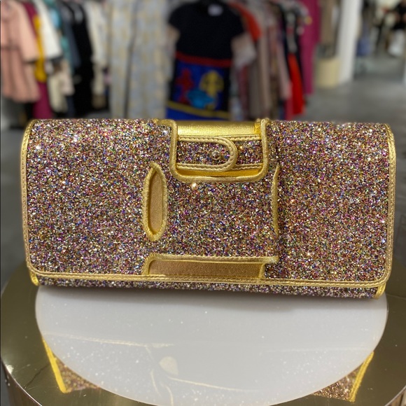 Perrin Handbags - Perrin Paris Glitter Glove Clutch